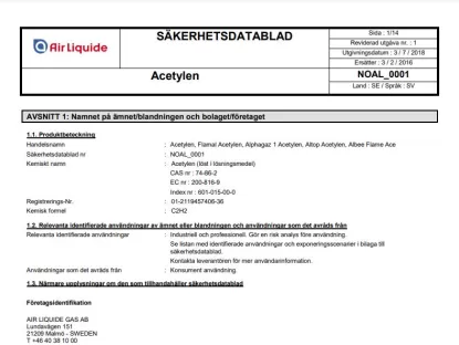 Säkerhetsdatablad